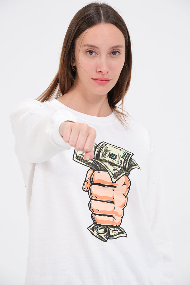 Dollar Holder Sweatshirt For Womens