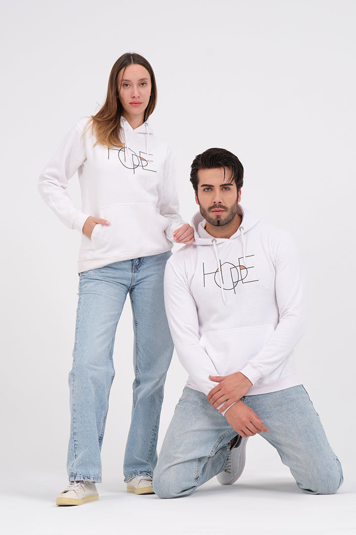 COUPLE SET - HOPE Unisex White Hoodie