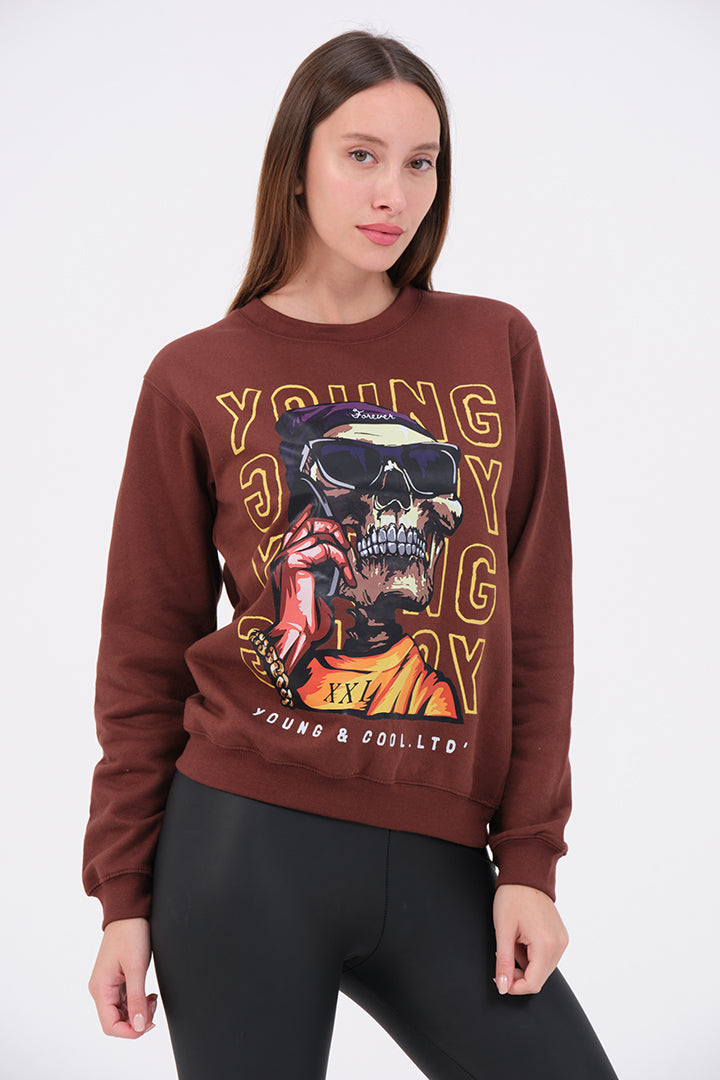 Young Skull Sweatshirt For Womens