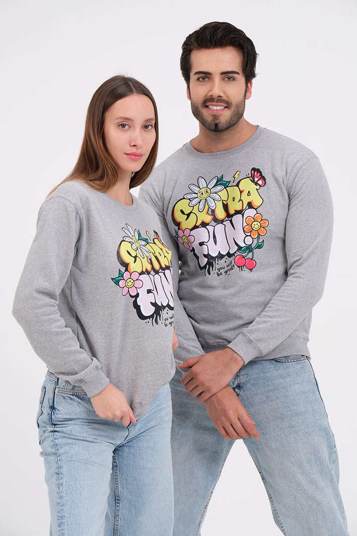 COUPLE SET - Extra Fun Unisex H-Grey Sweatshirt