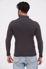 Charcoal Warm Turtle-Neck For Mens