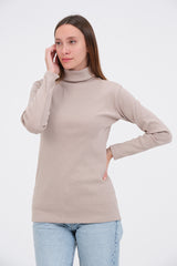 Sand Warm Turtle-Neck For Womens