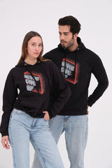 COUPLE SET - Never Give Up Unisex Black Hoodie