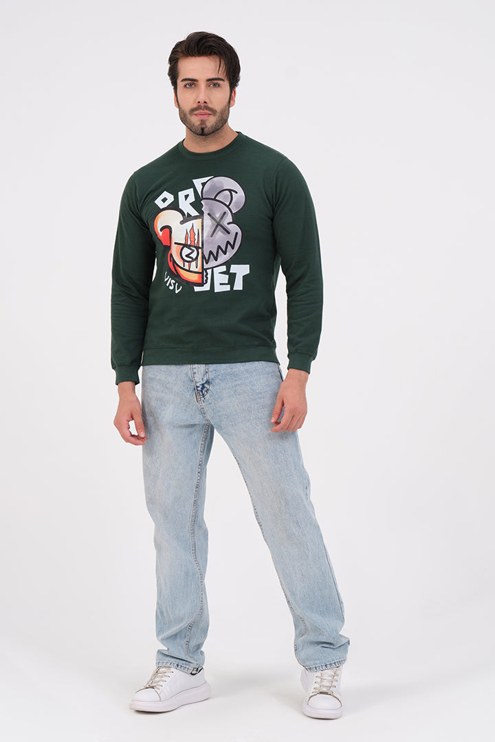 Cross-line Bear Sweatshirt For Mens