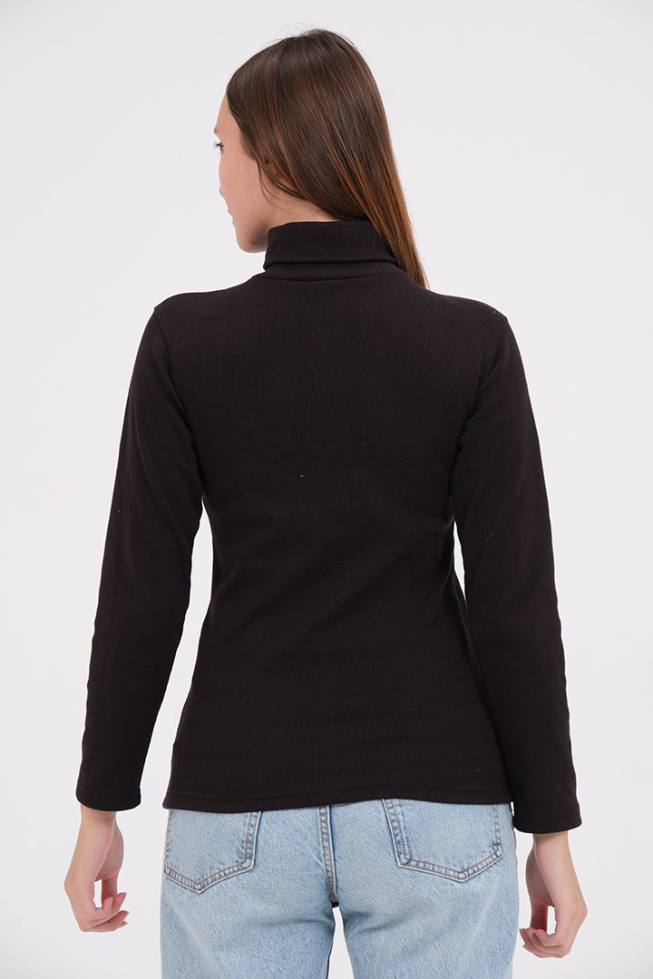 Black Warm Turtle-Neck For Womens