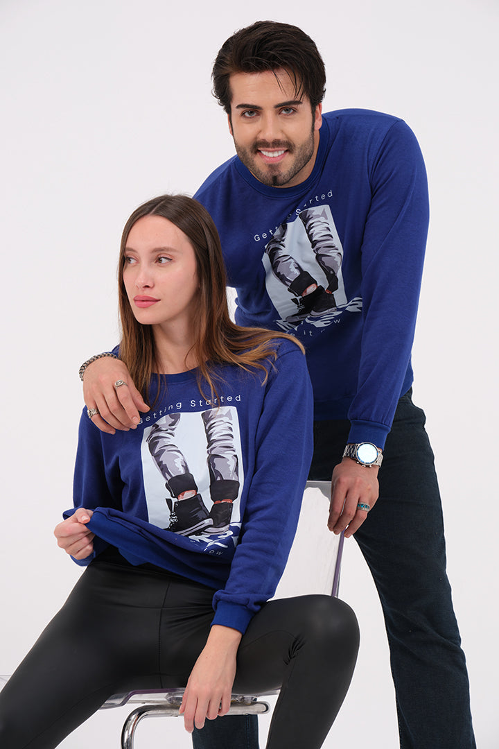 COUPLE SET - First-Step Unisex Royal-Blue Sweatshirt
