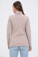 Sand Warm Turtle-Neck For Womens