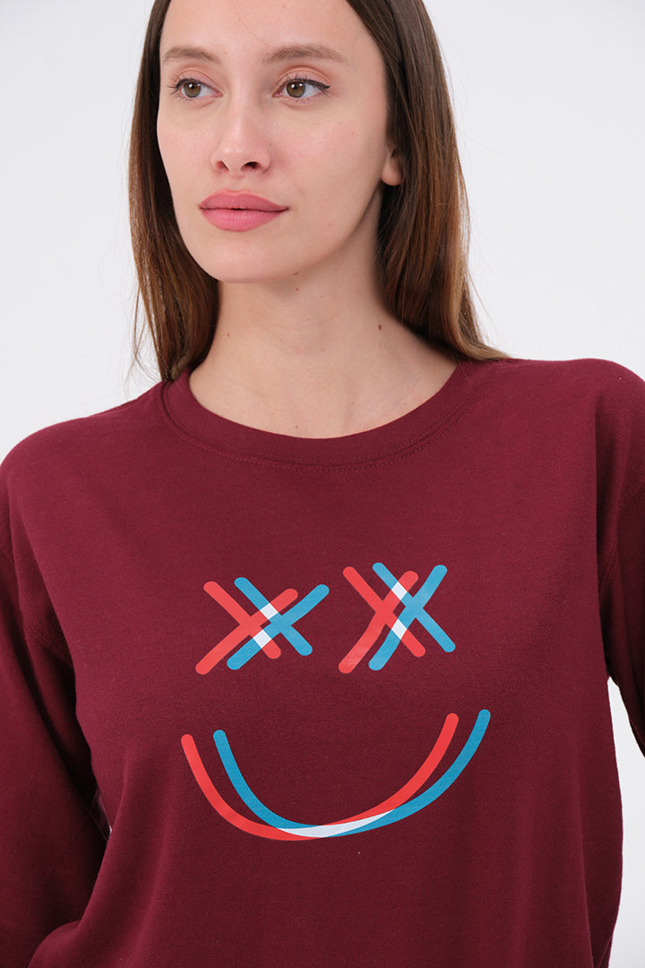 Craze Smile Sweatshirt For Womens