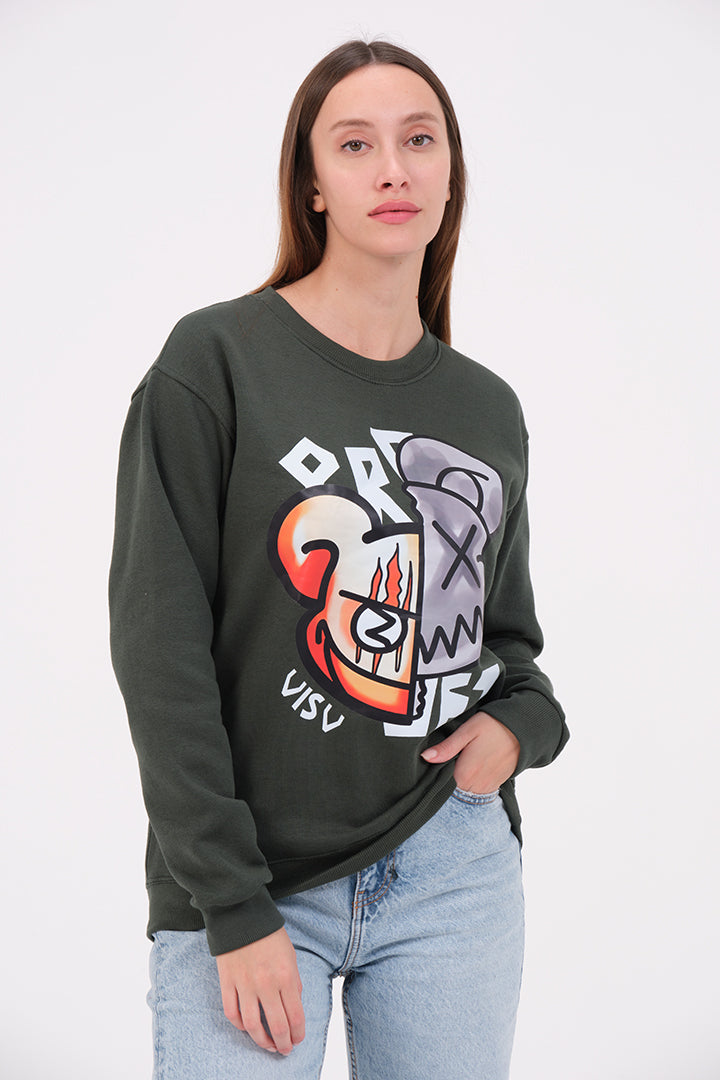 Cross-line Bear Sweatshirt For Womens