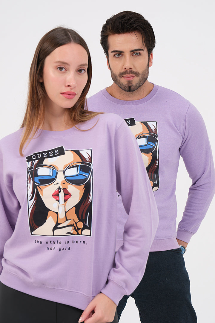 COUPLE SET - Keep Quite Unisex Purple Sweatshirt