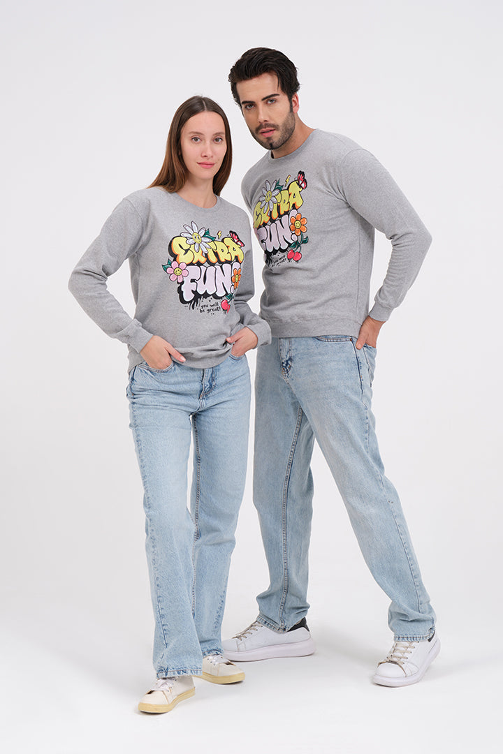 COUPLE SET - Extra Fun Unisex H-Grey Sweatshirt