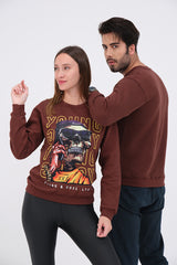 COUPLE SET - Young Skull Unisex Brown Sweatshirt