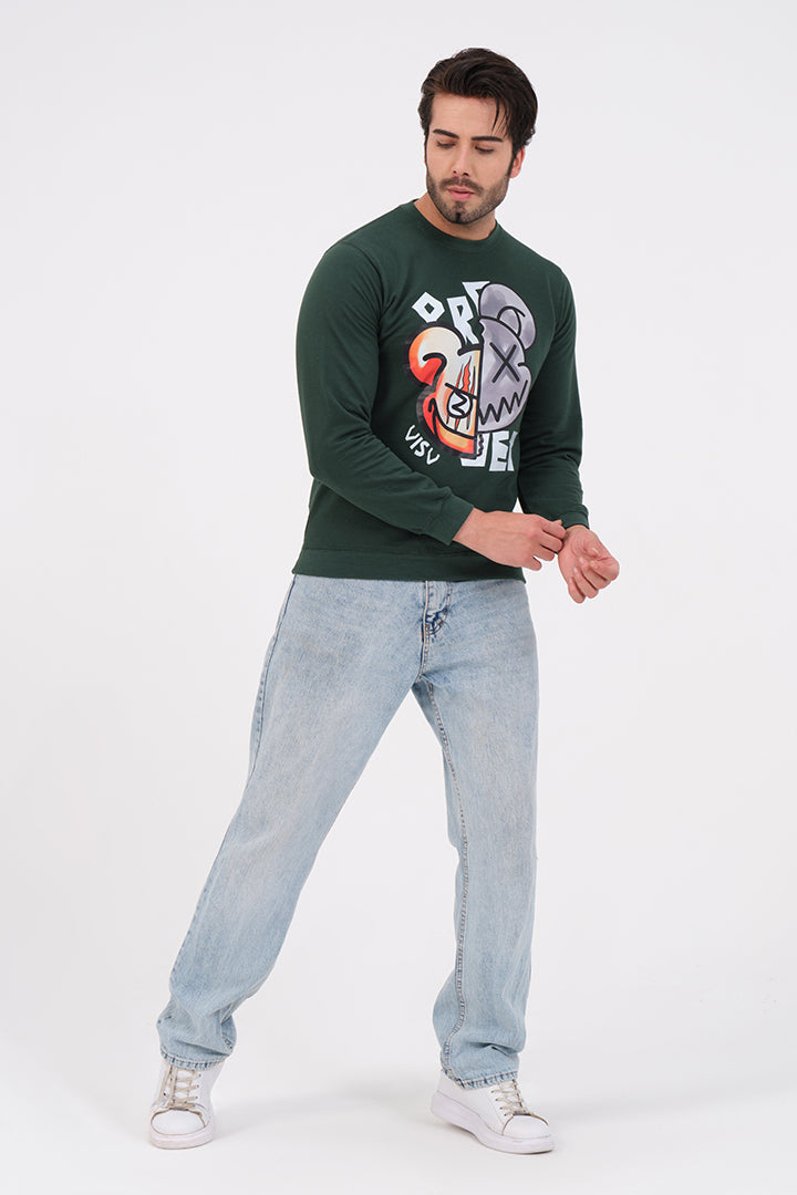 Cross-line Bear Sweatshirt For Mens
