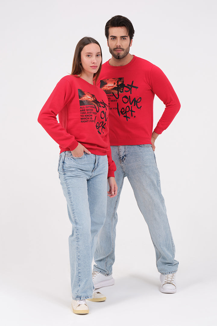 COUPLE SET - Take Decision Unisex Red Sweatshirt