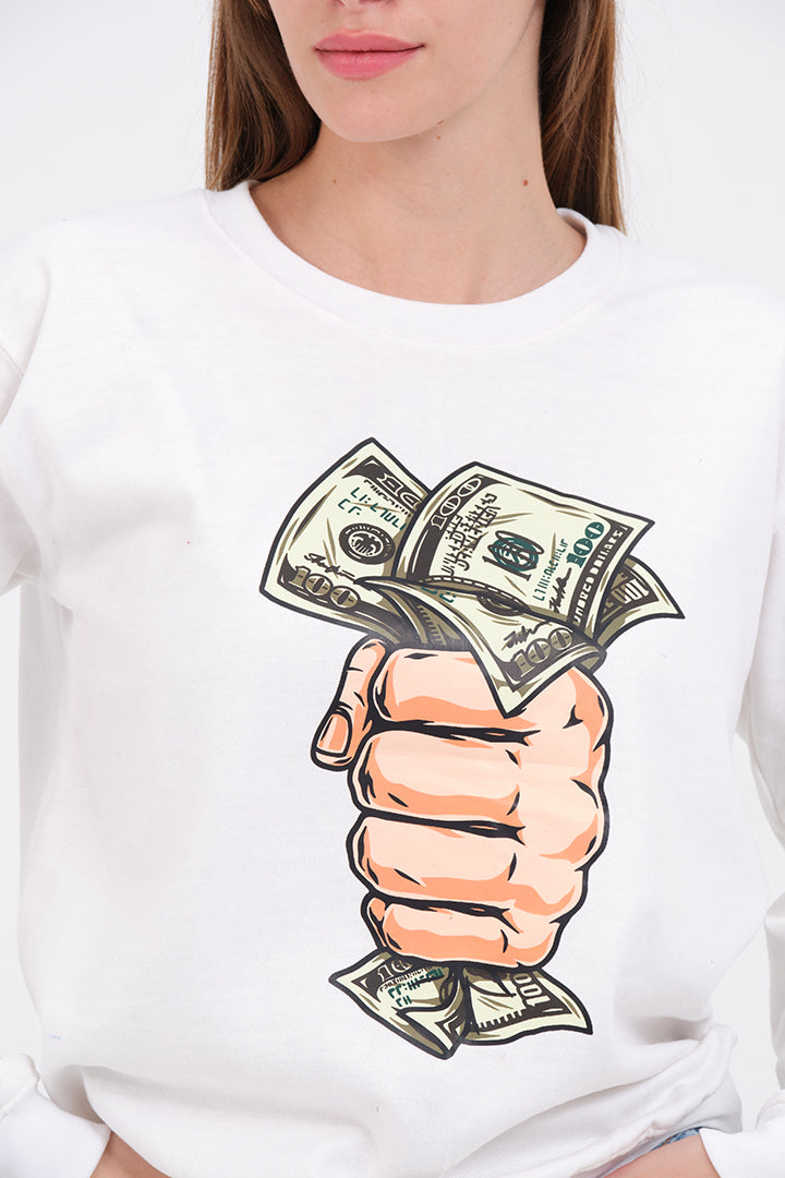 Dollar Holder Sweatshirt For Womens