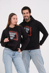 COUPLE SET - Never Give Up Unisex Black Hoodie